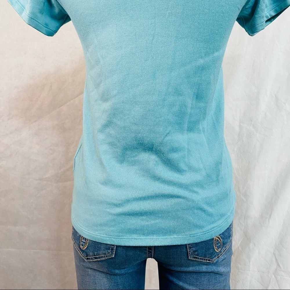 Sonoma V Neck Light Teal Tee - Picture 8 of 9